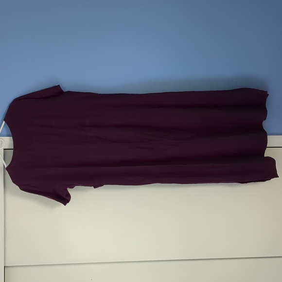 23" Pit-to-Pit MHM Melissa Harper 100% Linen Purple Dress HAS POCKETS - Picture 8 of 11